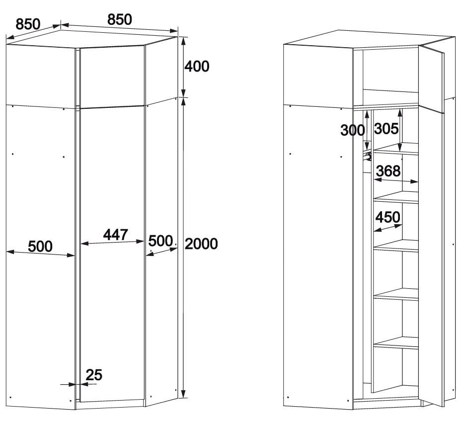 Шафа кутова в передпокій Майстер Форм Брайт 850х520х2400 мм Німфея альба (32284) - фото 3 Шафа кутова в передпокій Майстер Форм Брайт 850х520х2400 мм Німфея альба (32284) - фото 3