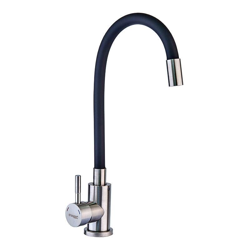 Смеситель для кухни Champion SUS-011 Refl с силиконовым изливом Black (CH0332)