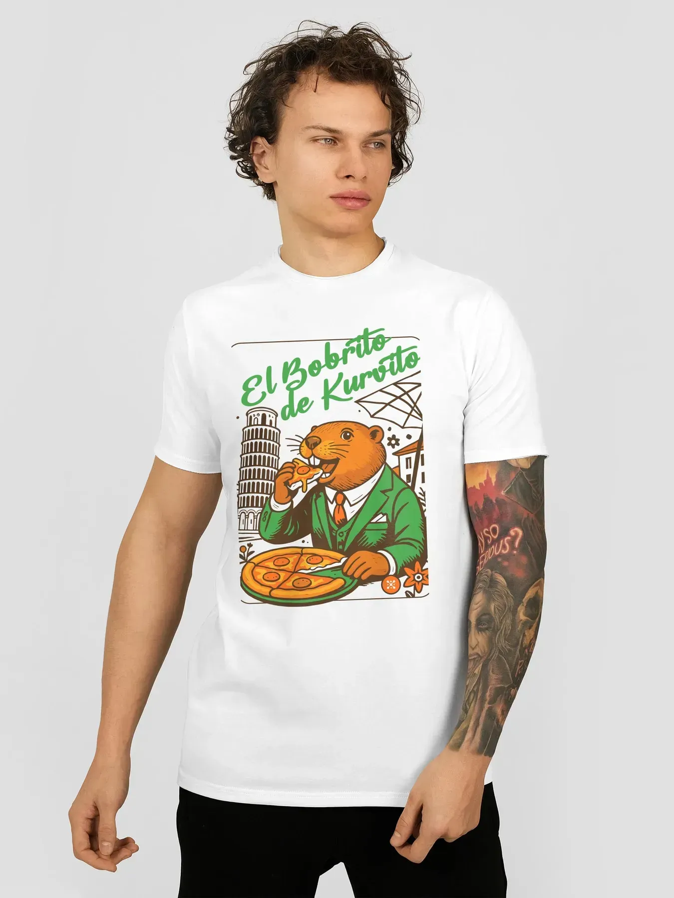 Футболка мужская "El Bobrito de Kurvito" 3XL Белый (27181809)