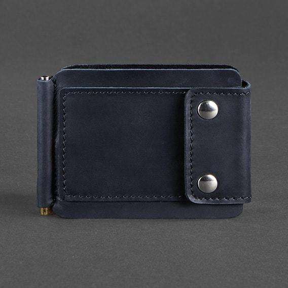 Портмоне мужской кожаный BlankNote 10.0 зажим для денег Crazy Horse Синий (A-026813) - фото 8