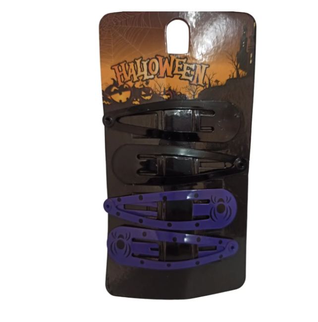 Заколки на Хэллоуин 4 шт. One size Фиолетово-черный (703191) - фото 3