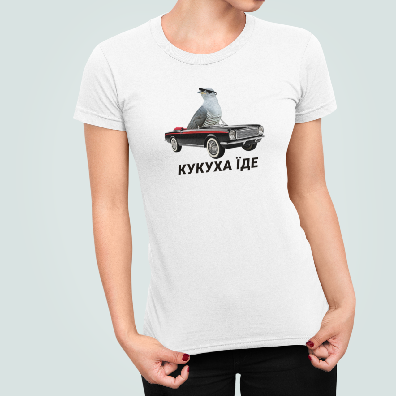 Футболка женская Stedman с принтом "Кукуха їде" XL Белый (ПН402.1-9)