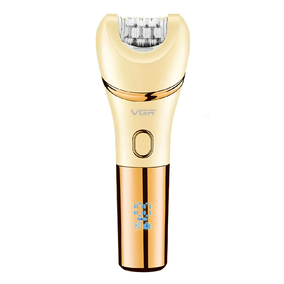 Епілятор жіночий з насадками VGR 5в1 Пемза Масажер депілятор бездротовий 5 Вт Gold