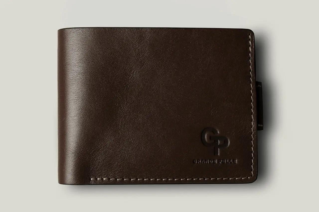 Гаманець чоловічий Grande Pelle натуральна шкіра Коричневий (5156/20)