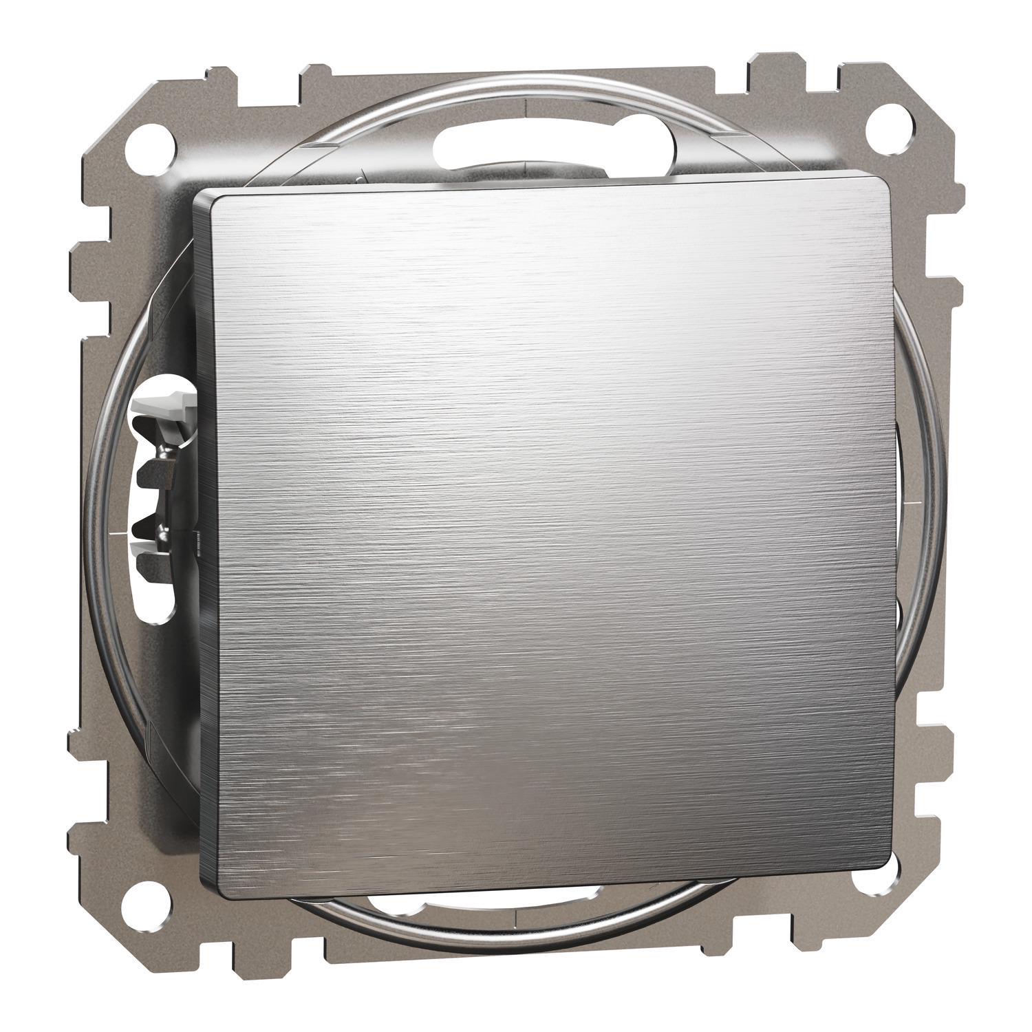 Выключатель одноклавишный матовый кнопочный Sedna Design & Element SDD170111 Алюминий (00000026349)