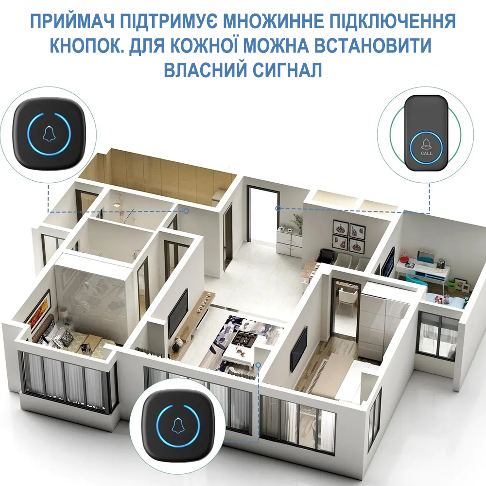 Звонок беспроводной дверной Digital Lion WDB-11 до 300 м Черный - фото 8 Звонок беспроводной дверной Digital Lion WDB-11 до 300 м Черный - фото 8