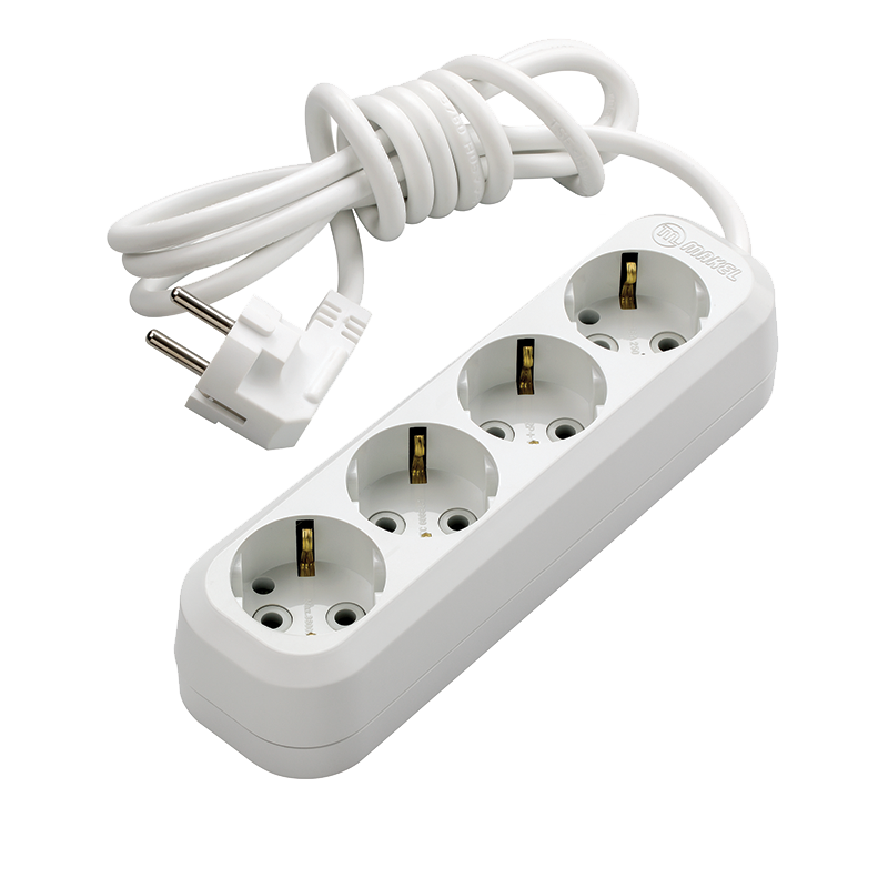 Удлинитель Makel с заземлением 4 гнезда 2 м