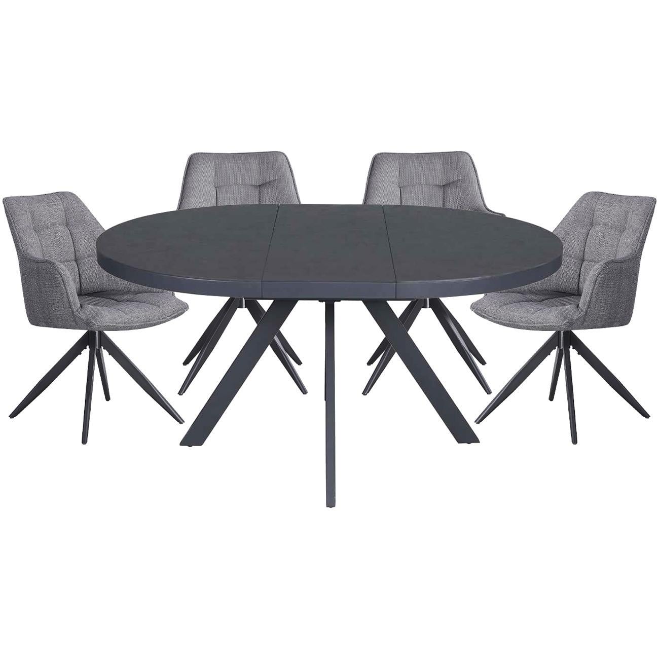 Стол и 4 стула FLEX/STANLEY Ø119 см Dark grey (13595_13502) Стол и 4 стула FLEX/STANLEY Ø119 см Dark grey (13595_13502)