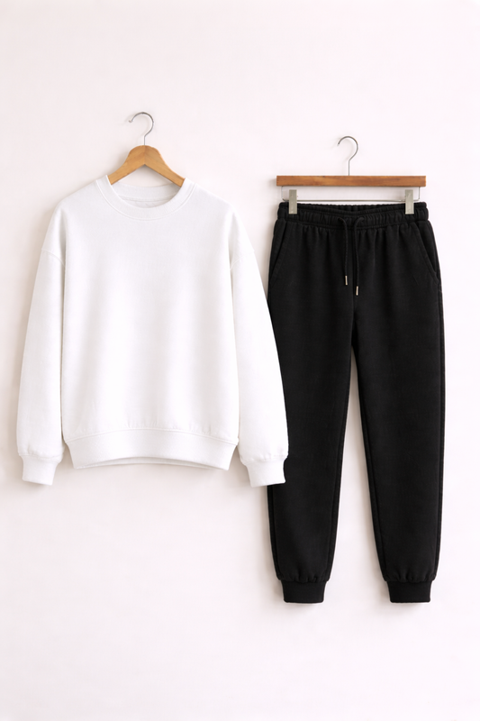 Спортивний костюм чоловічий весняний Zruchno світшот та штани XL Біло-чорний (33500538)