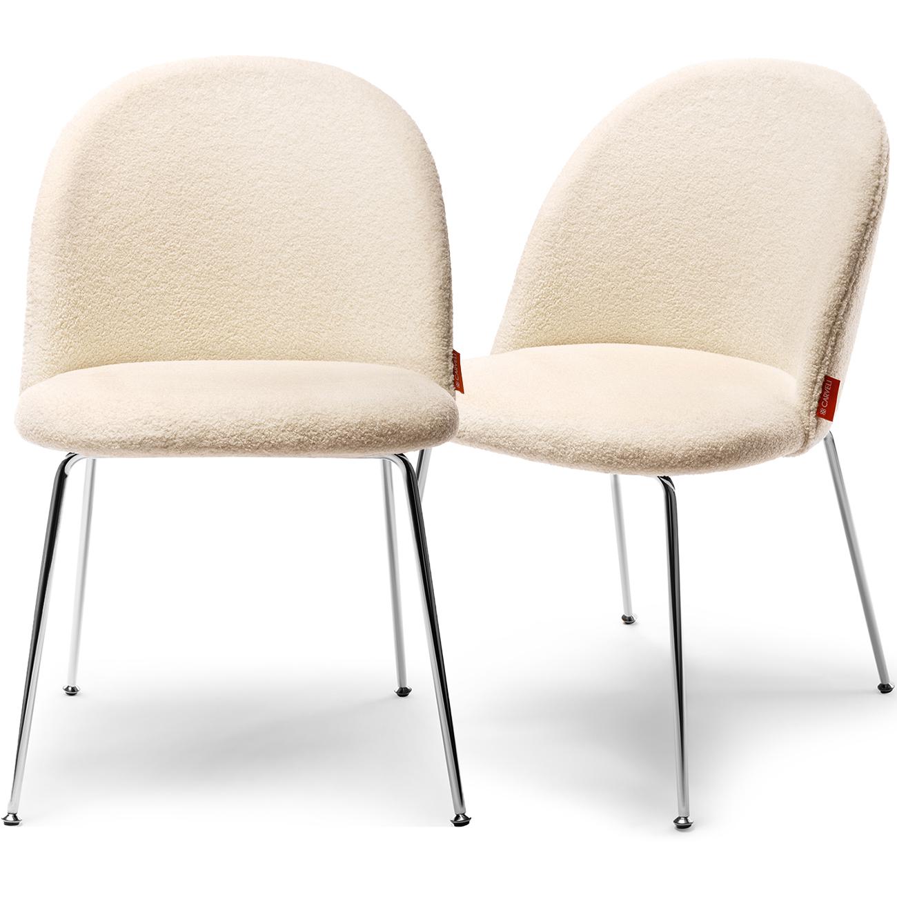 Комплект з 2-х обідніх стільців Dino Lamb velvet & silver (12995)