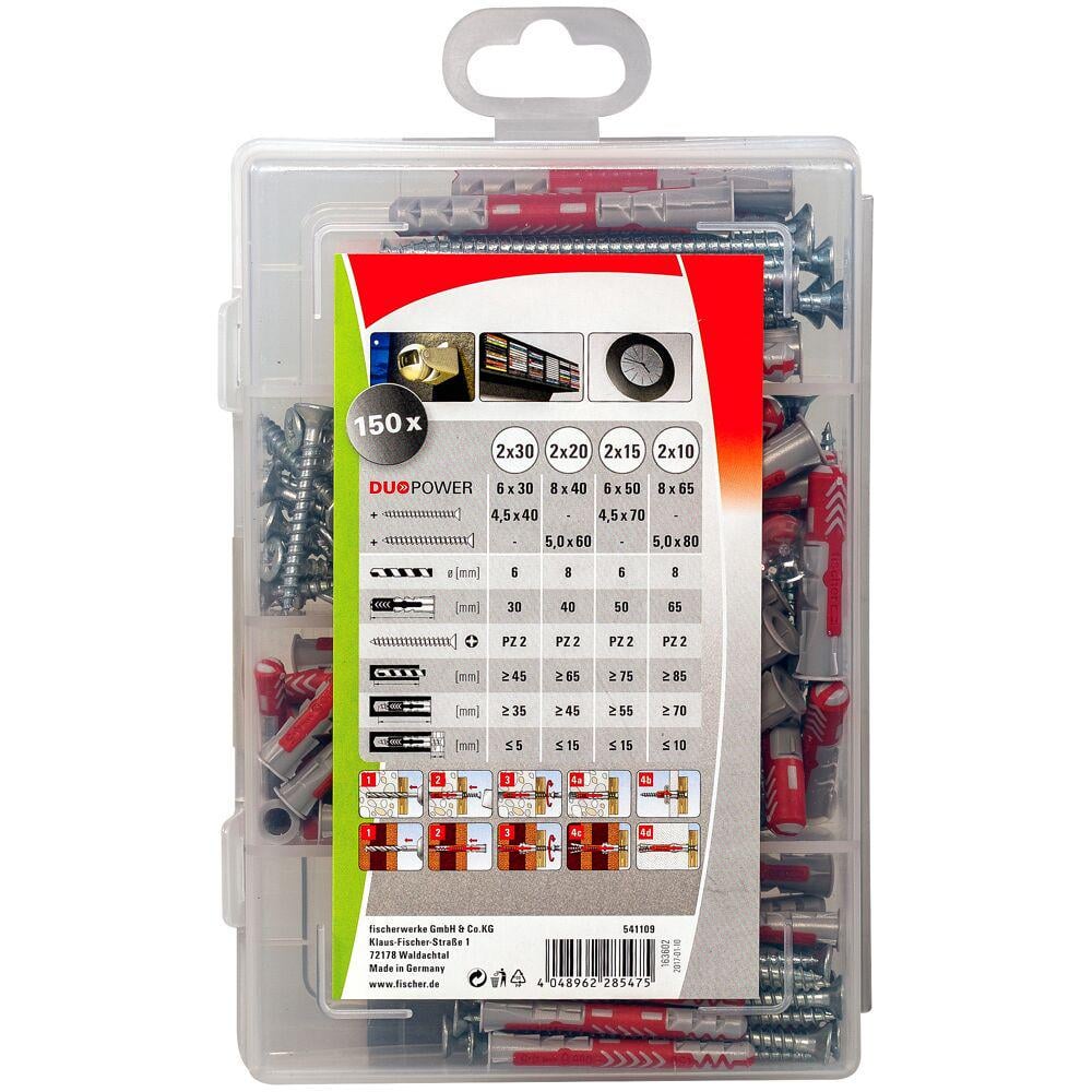 Набор мастера Fischer DUOPOWER 6х30/6х50/8х40/8х65 S с шурупом универсальный высокотехнологичный (541109) - фото 2