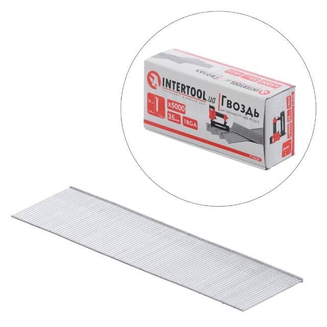 Гвоздь для степлера Intertool PT-8635 PT-1603 PT-1612 35 мм 18GA 1,0х1,25 мм 5000 шт./уп. - фото 2