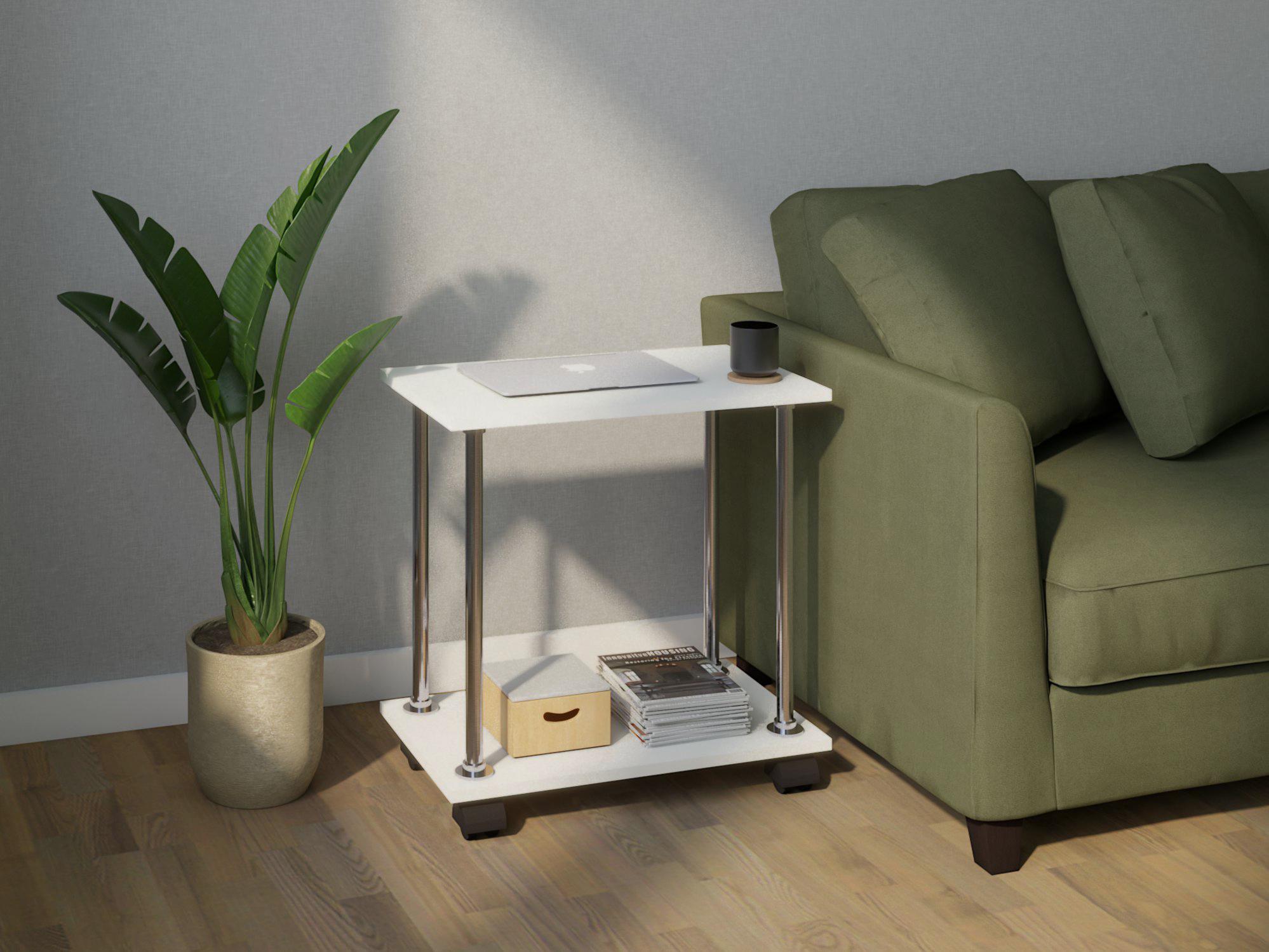 Журнальный стол на колесиках Mini-17 585х580х355 мм Белый MPMini-17-1 - фото 2 Журнальный стол на колесиках Mini-17 585х580х355 мм Белый MPMini-17-1 - фото 2