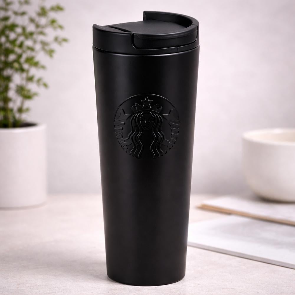 Термокружка 124711 600 мл из нержавеющей стали 304 с откидной крышкой Черный