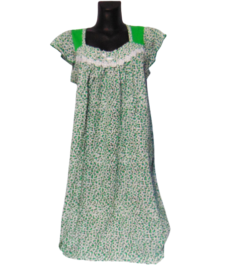 Ночная рубашка женская Nature cotton 7101 р. 50 Белый/Зеленый (1761818240)