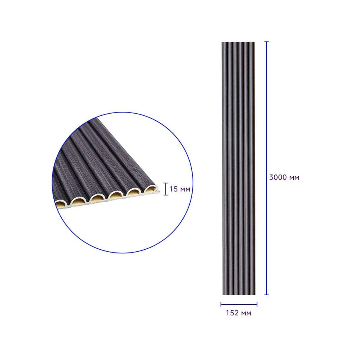 Рейка стінова декоративна WPC кругла D 3000x152x15 мм (SW-00001873) - фото 3 Рейка стінова декоративна WPC кругла D 3000x152x15 мм (SW-00001873) - фото 3