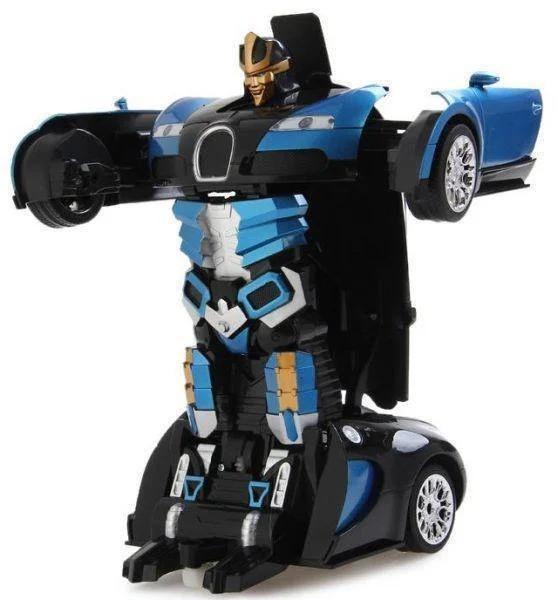 Машинка трансформер Bugatti Car Robot радіокерована Синій (1411822054) - фото 4