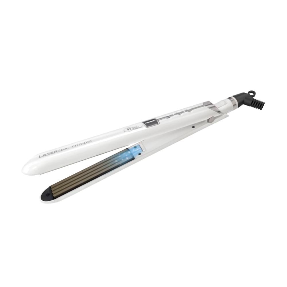 Плойка-гофре для волосся TICO Professional Laser Ion Crimper 100216 біла з іонізацією та LCD-дисплеєм (34512)