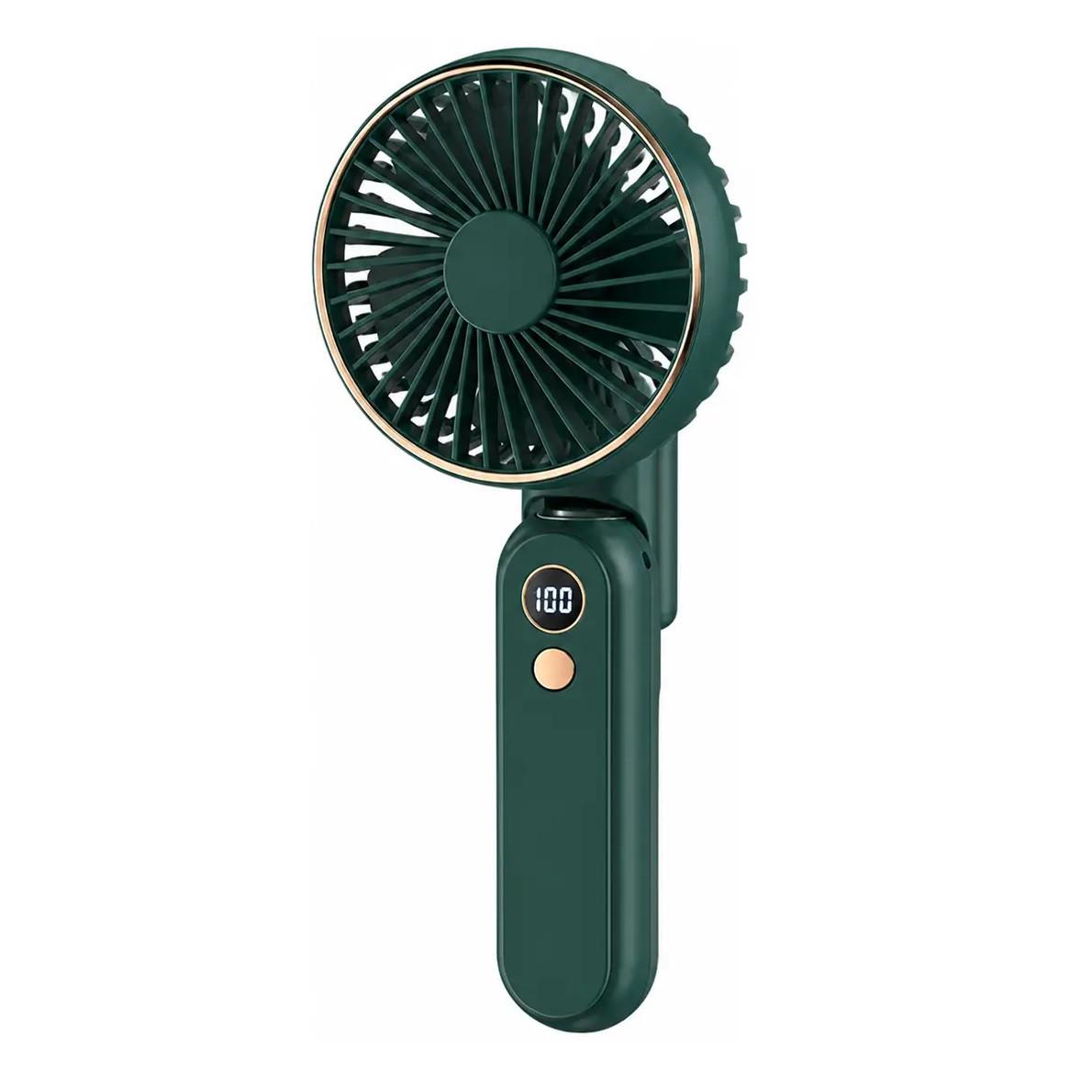 Вентилятор портативный складной RIAS F18 с цифровым дисплеем 5W 2000mAh Dark Green (3_08646)