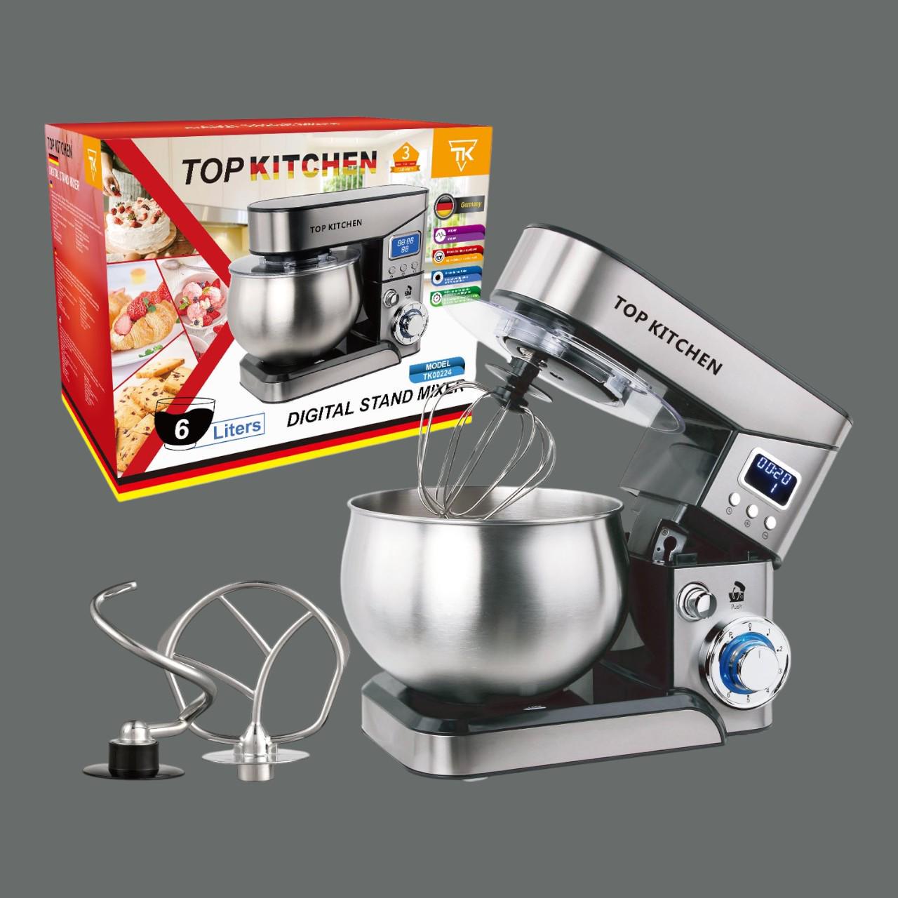 Міксер-тістоміс планетарний Top Kitchen Tk00224 сталева чаша 6 л дисплей 6 режимів 4000 Вт - фото 10