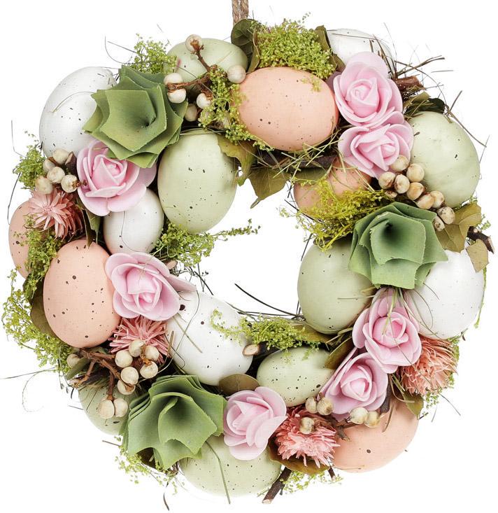 Вінок великодній Рожеві Квіти 24 см - фото 1 Вінок великодній Рожеві Квіти 24 см - фото 1