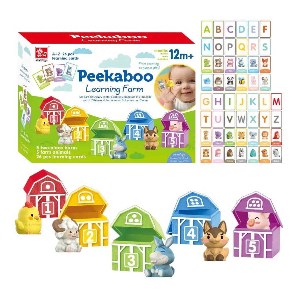 Развивающая игра сортер Монтессори Fun Game SQ 22003-1 сортируй по цветам с домиками/пальчиковый театр Животные (2443031399)