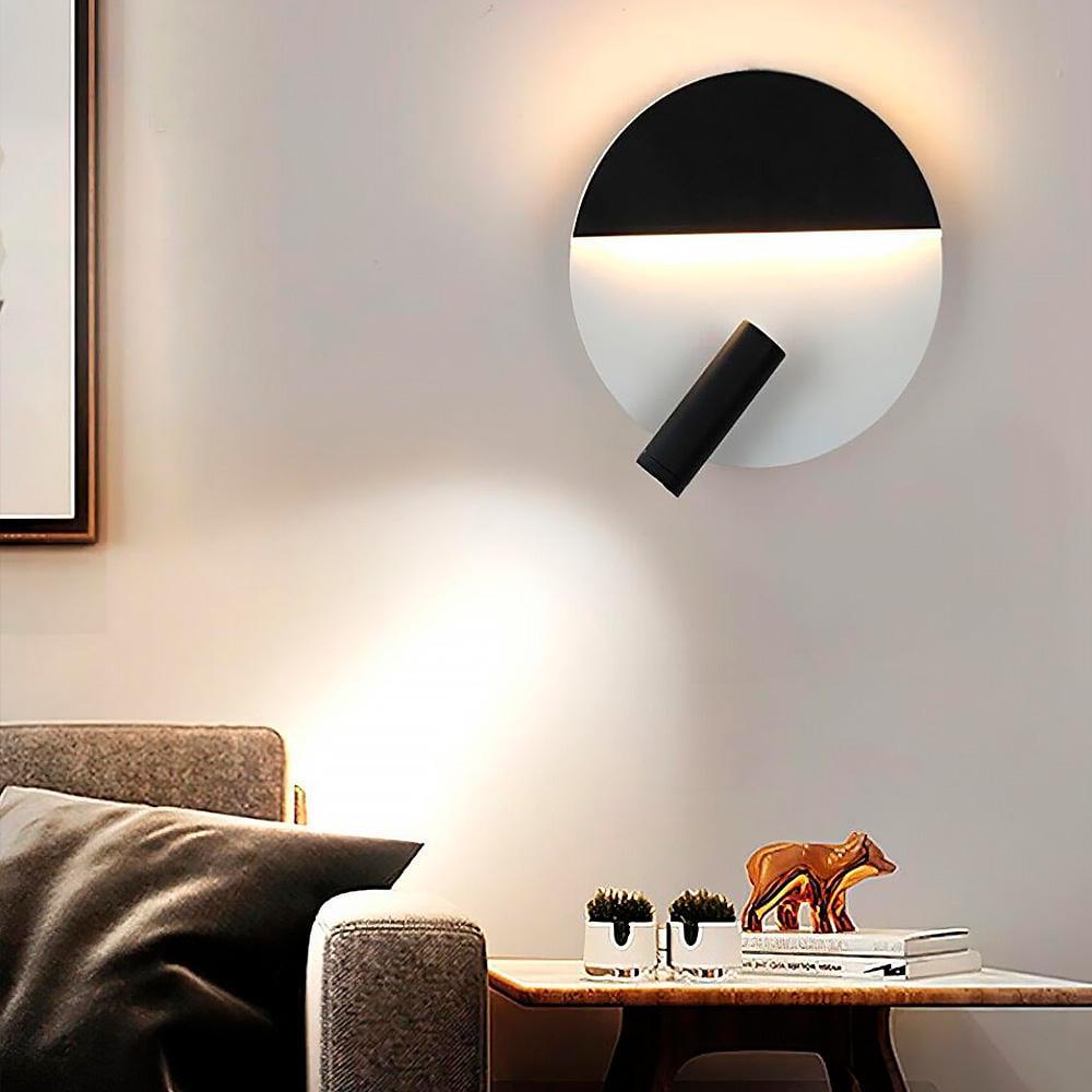 Светильник настенный светодиодный Light House LNF-17417 BK WT со спотом 10W Бело-черный