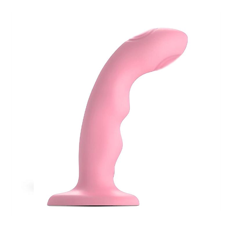 Насадка для страпона с двойной пульсацией Strap-On-Me Tapping Dildo Wave 15,3 см Розовый (54189)
