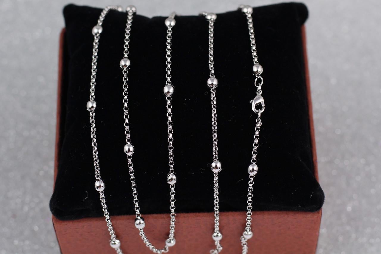 Цепь Xuping Jewelry Якорная 45 см 1 мм с шариками 4 мм Серебристый (1577179812)