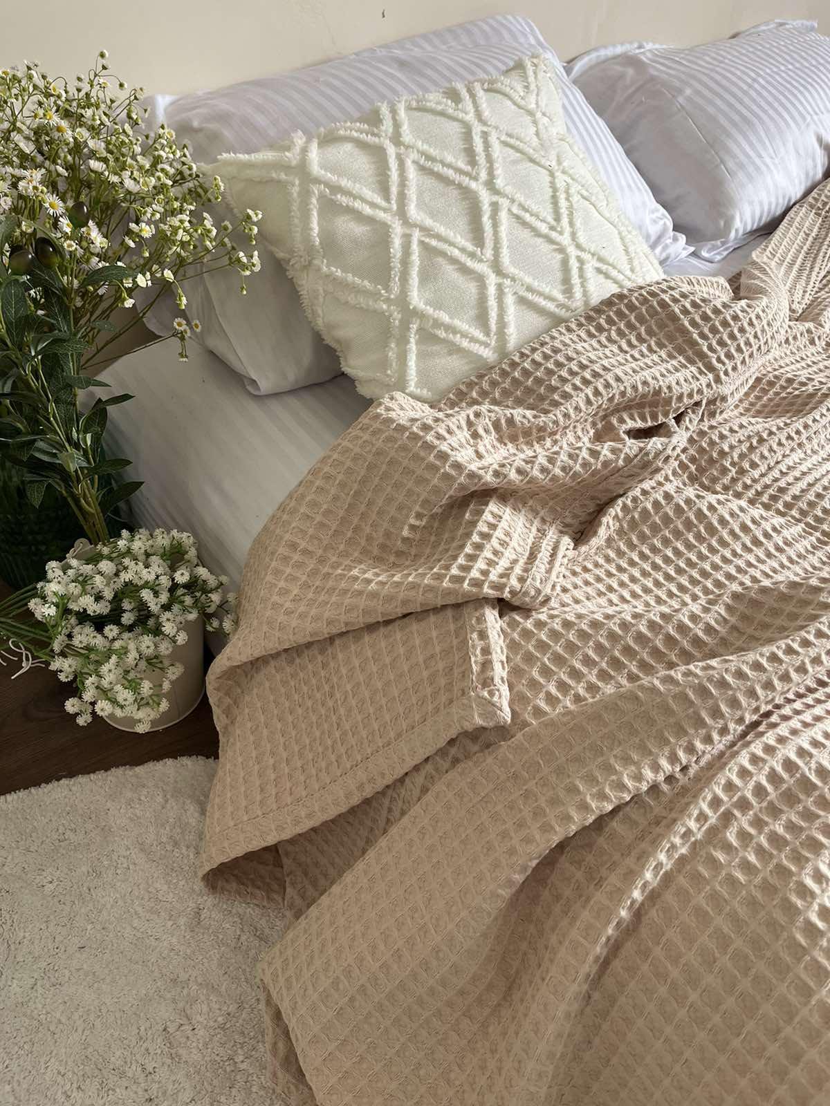 Покривало ZEINTEX Greece вафельне 220х240 см Капучино (18094214) - фото 7 Покривало ZEINTEX Greece вафельне 220х240 см Капучино (18094214) - фото 7