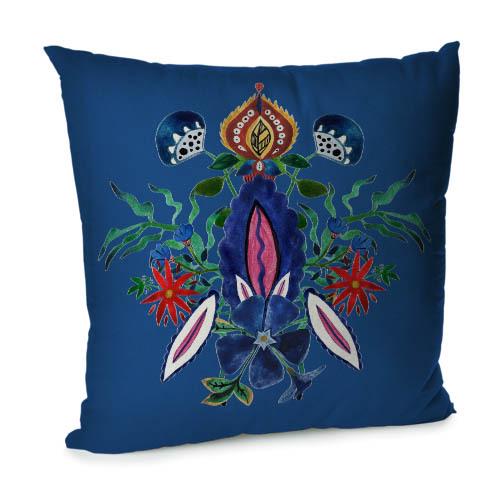 Подушка диванна оксамитова Presentville Квіти Стилізація 45x45 см (45BP_23M004)