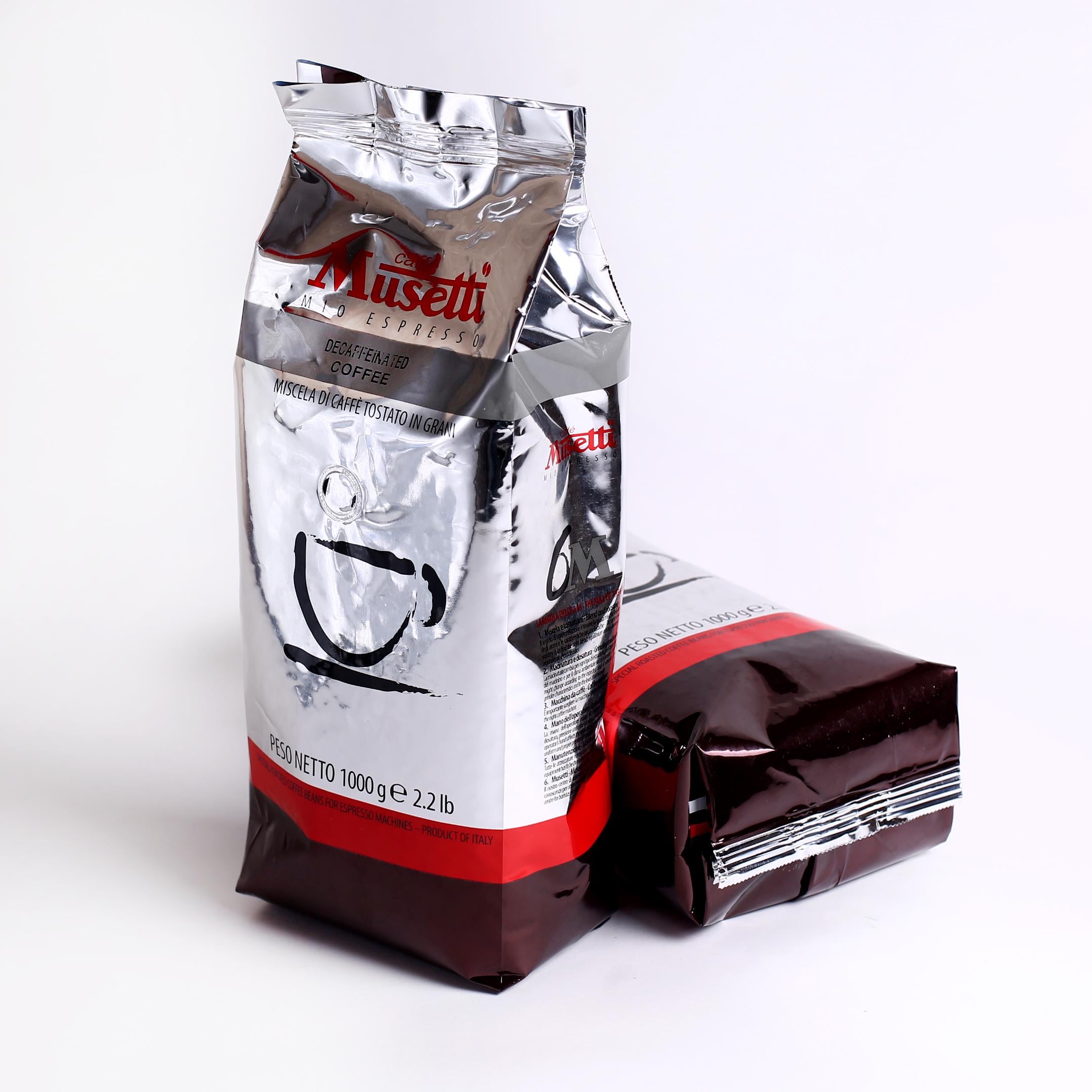Кофе в зернах Caffe Musetti Decaffeinated без кофеина 1 кг (11283)