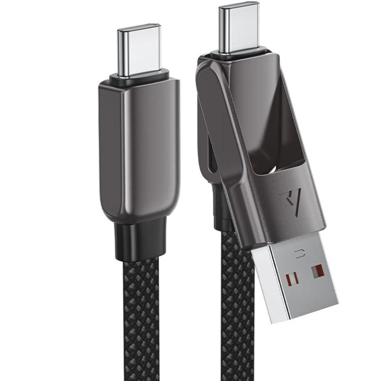 Кабель Acefast C13-04 USB 2.0 USB-A/Type-C to Type-C 1,2 м 20V 3A zink alloy Black (6974316282334) - фото 2