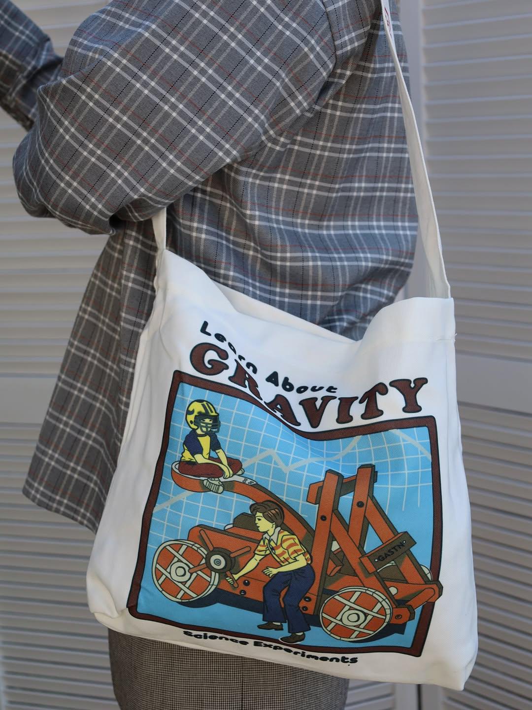 Сумка шопер Белый через плечо Learn about Gravity 35x40 см Белый (35548704) - фото 5