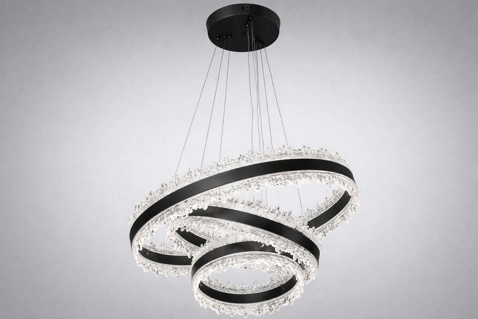 Люстра подвесная светодиодная 3 кольца 185 Вт/пульт Черный (D8751-600+400+300BK) Люстра подвесная светодиодная 3 кольца 185 Вт/пульт Черный (D8751-600+400+300BK)