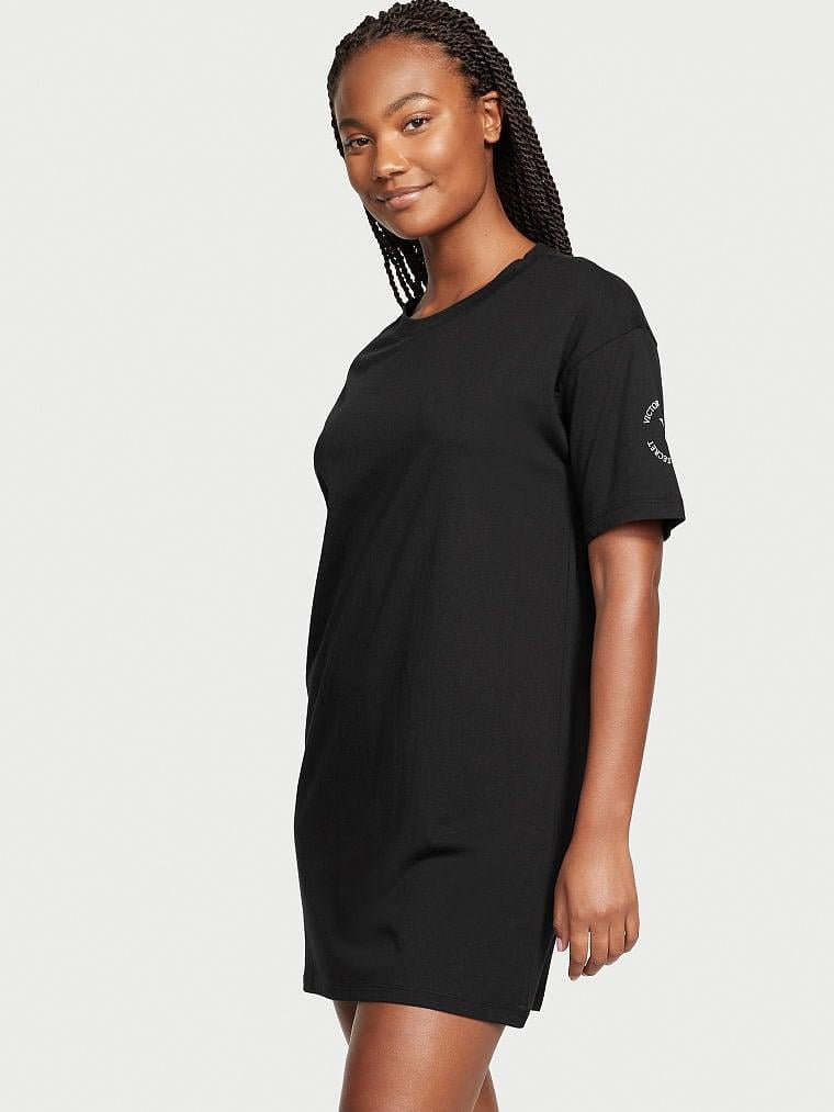 Нічна сорочка Victoria's Secret Cotton Sleepshirt XS/S Чорний (2094553676) - фото 1