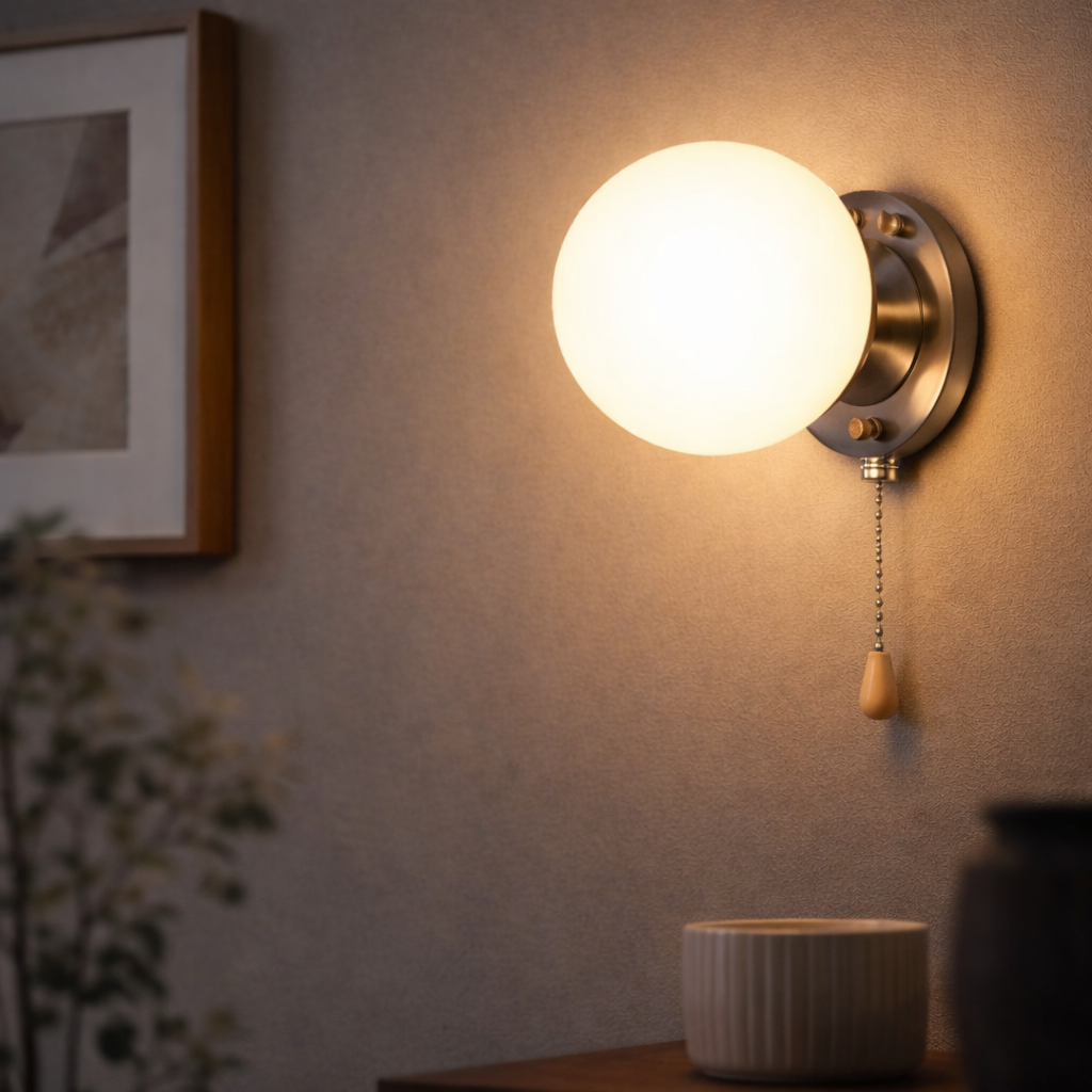 Бра Valeso зі скляним круглим плафоном під лампу Е27 Бронзовий (B N6799/1W AB)