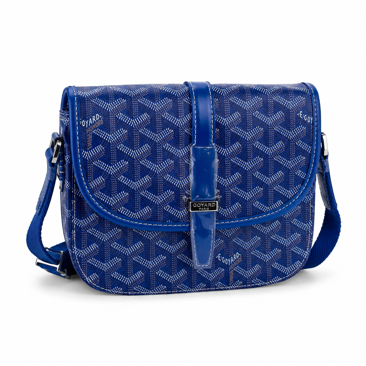Сумка-мессенджер в стиле Goyard через плечо из искусственной кожи 21х15 см Синий