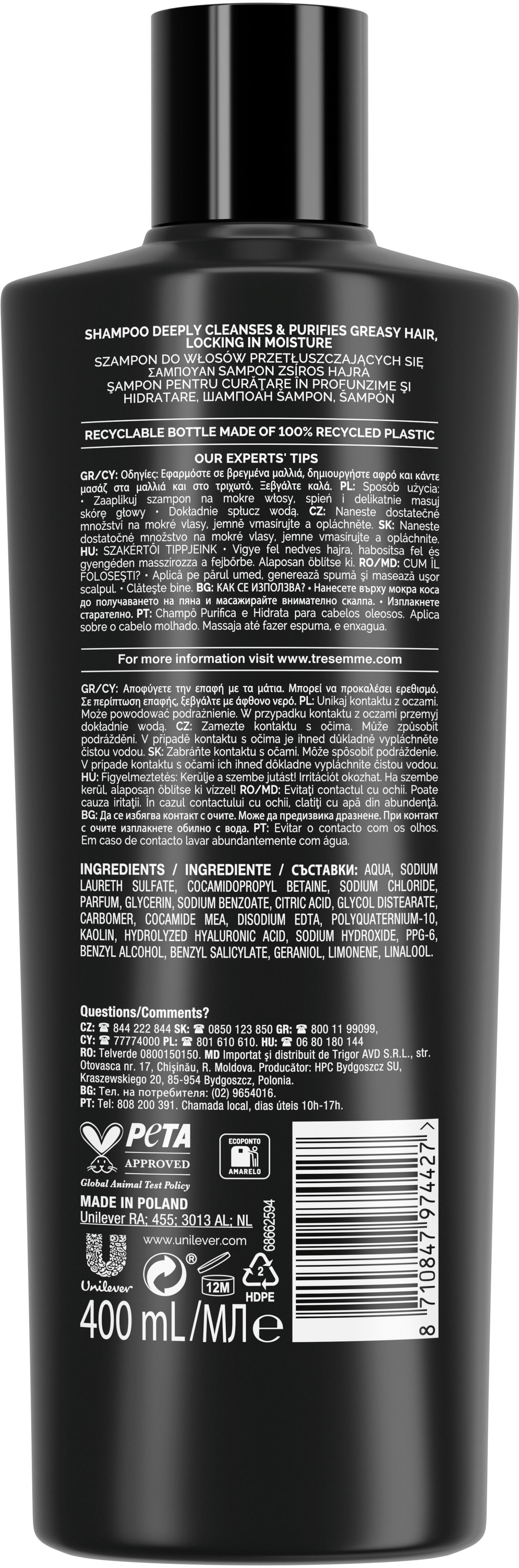 Шампунь для волос Tresemme Hydrate & Purify 400 мл (15518) - фото 2