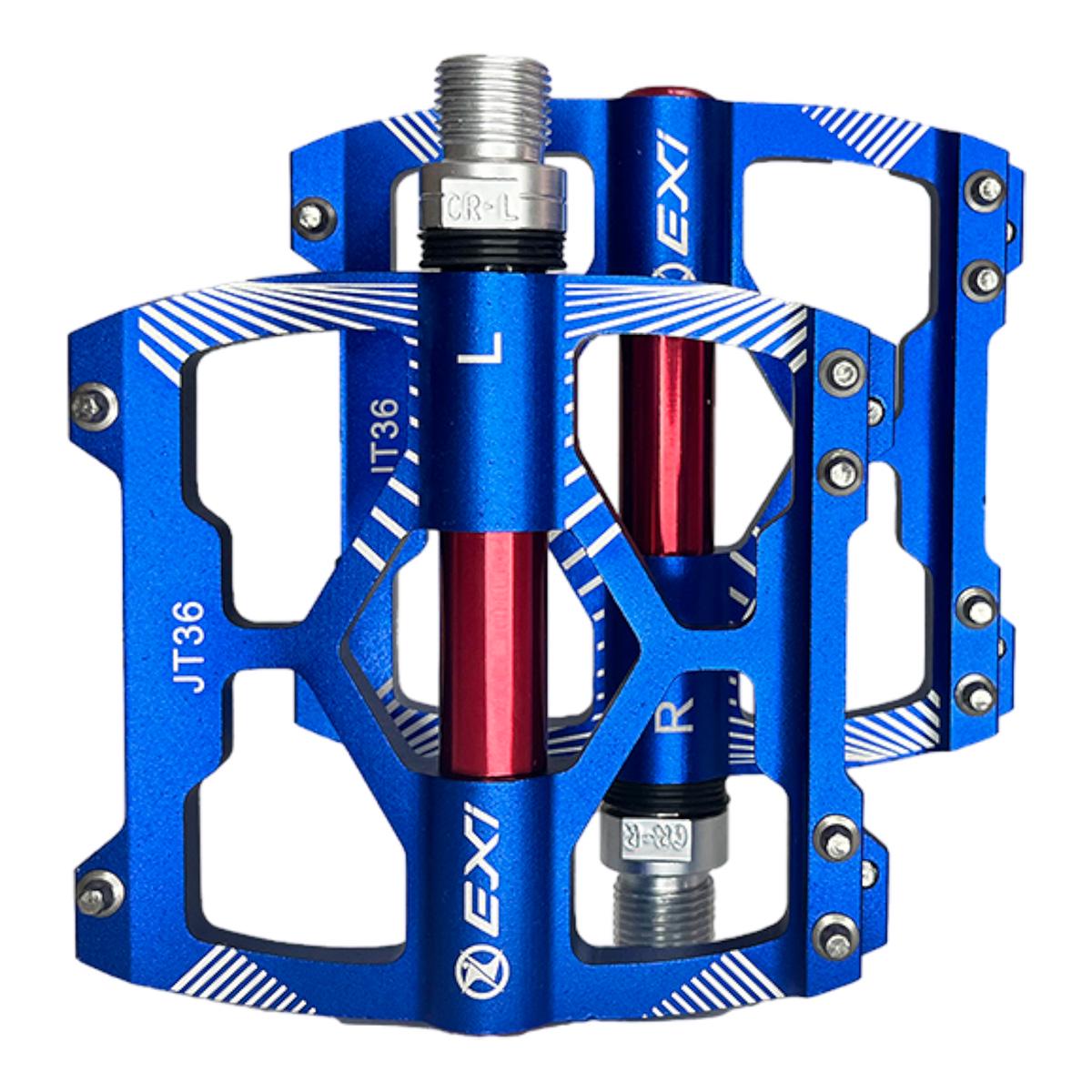 Педали велосипедные Exi JT36 алюминиевые на промышленных подшипниках Синий (EXI-JT36-4197) - фото 3