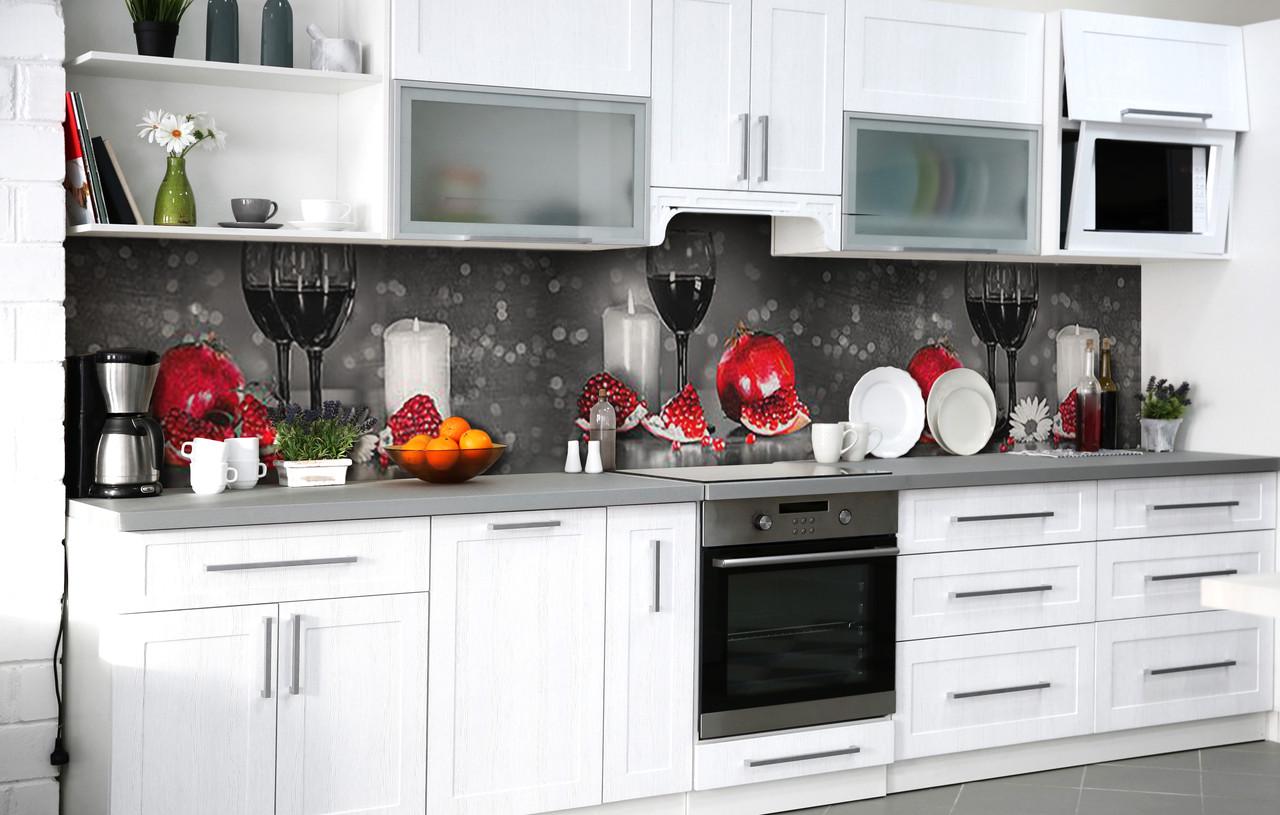 Кухонный фартук Гранатовое ожерелье виниловый самоклеющийся 60х250 см