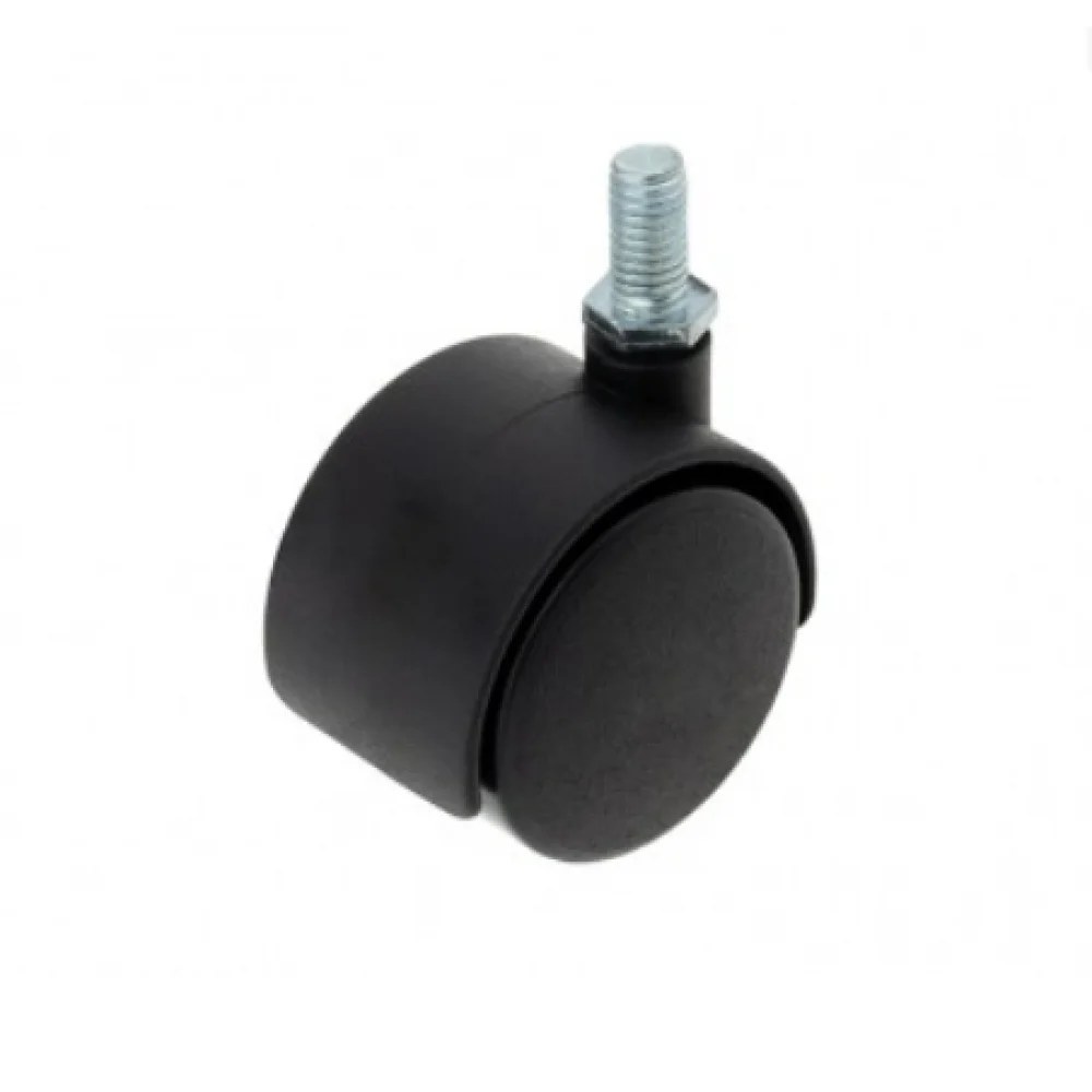Меблевий ролик DC з різьбленням та штифтом М8 d 40 мм Чорний (RL0254)