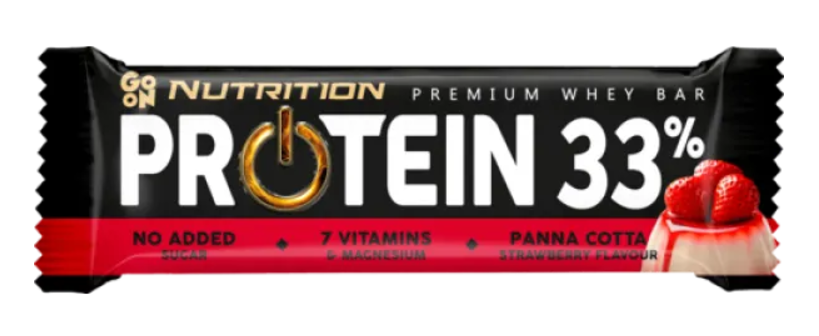 Протеиновый батончик GoOn Nutrition Protein 33% Premium Whey Bar Панакота Клубника 50 г