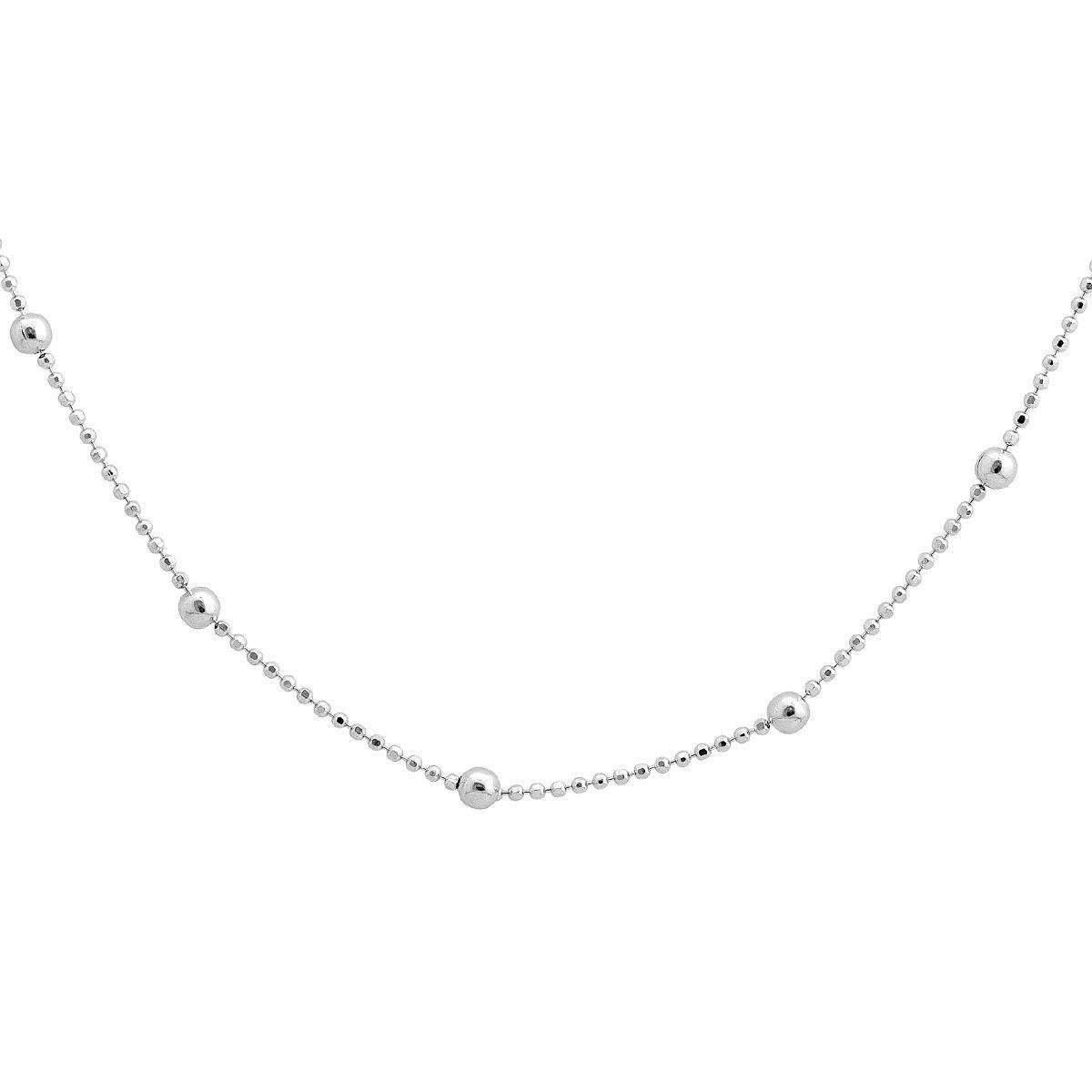 Колье серебряное с нежными шариками 40-45 см