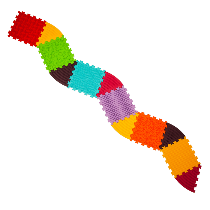 Массажный ортопедический коврик Ортек пазлы Морской 6 эл. и 6 треугольников 28х28 см