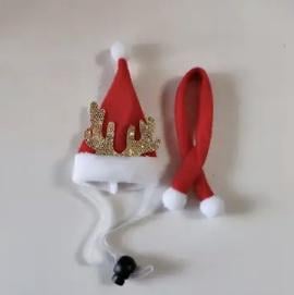 Шапка новогодняя и шарф для собак и кошек S/M (26760730) - фото 2 Шапка новогодняя и шарф для собак и кошек S/M (26760730) - фото 2