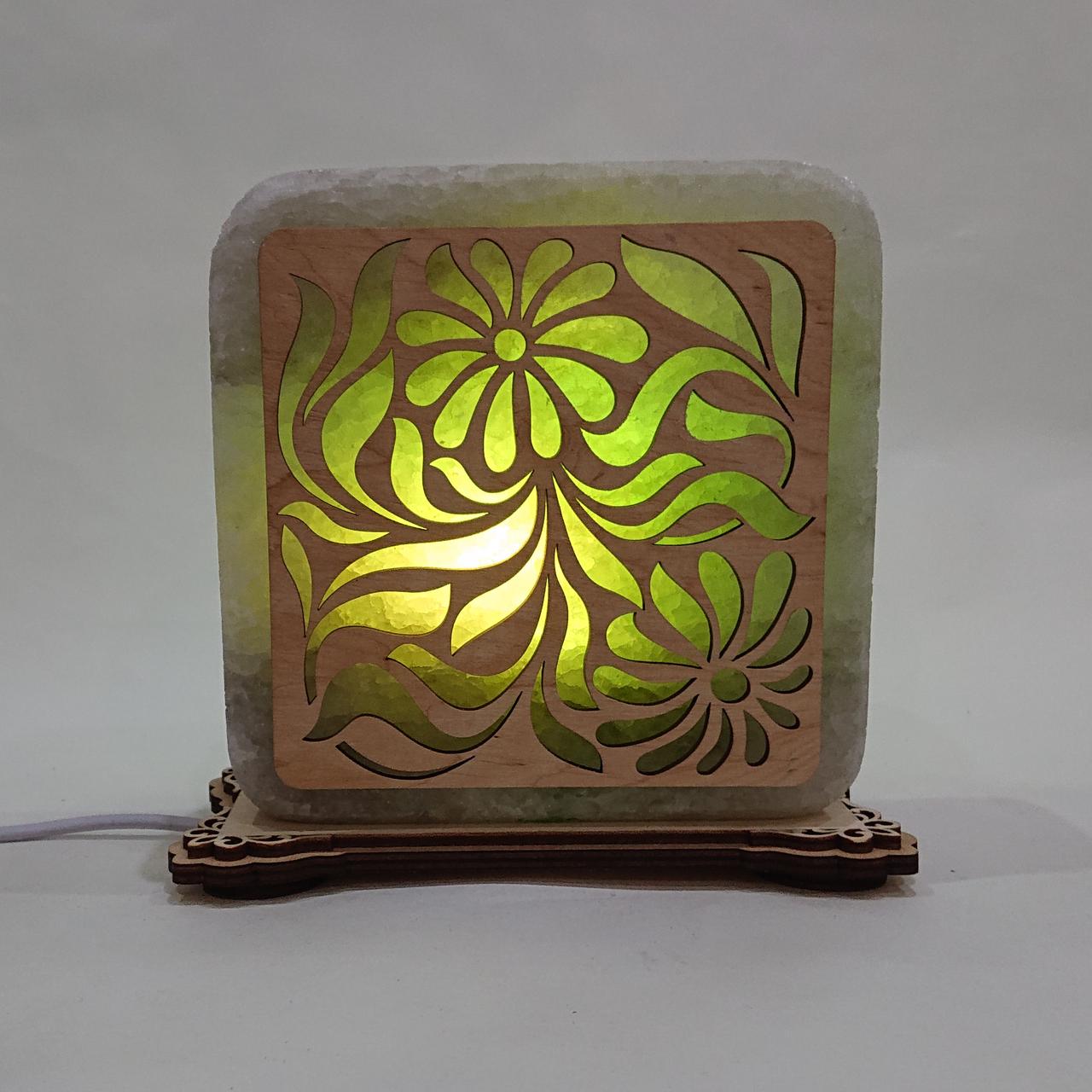 Соляной светильник Цветы (k-0022-g)