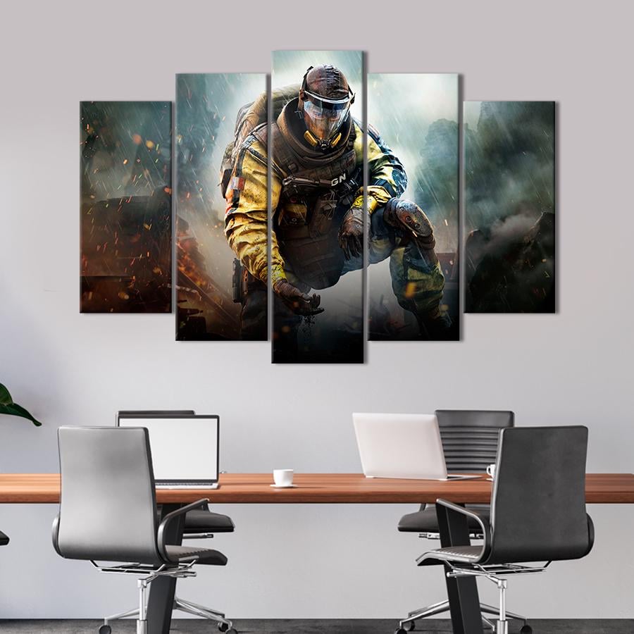 Настенний декор Оперативник в противогазе Tom Clancy’s Rainbow Six Осада 187x119 см (A182-5)