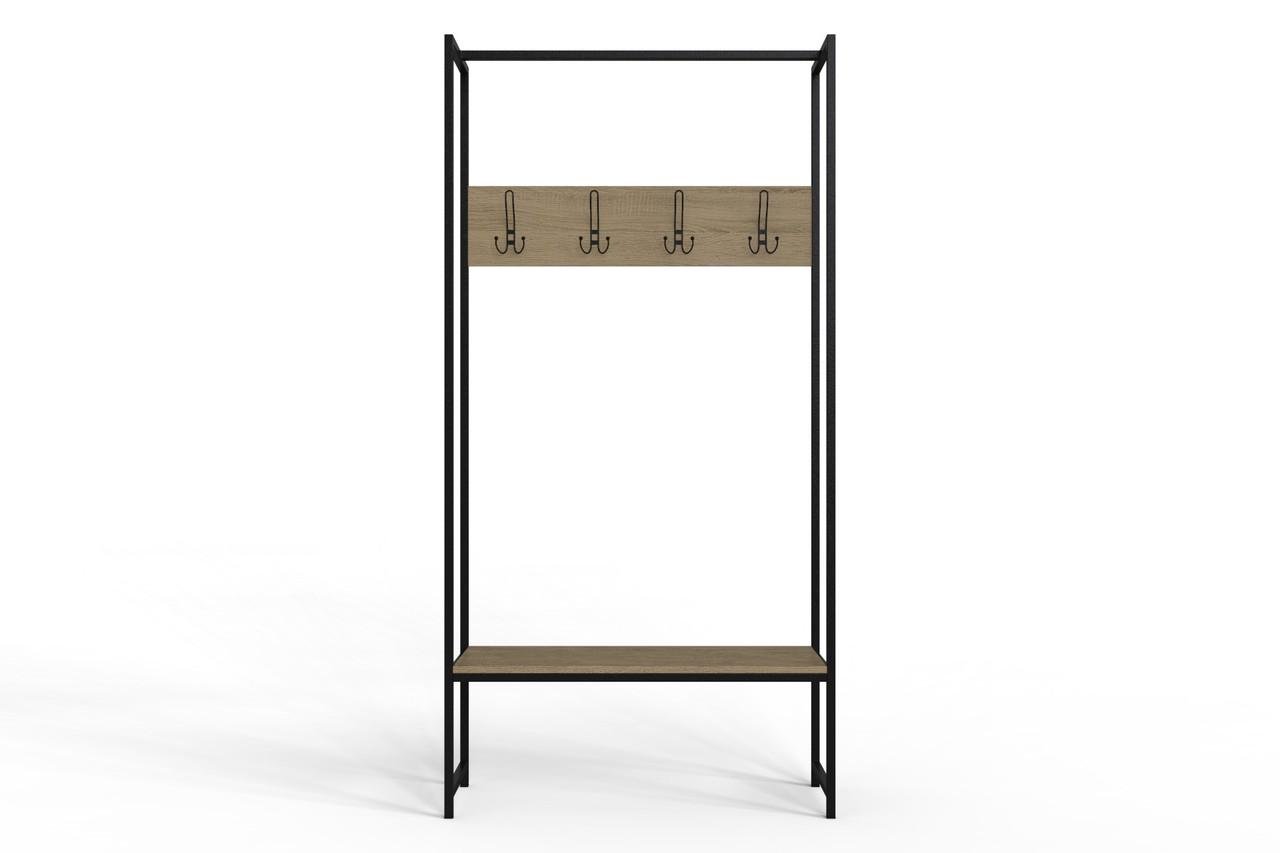 Вешалка напольная модульная Ferrum-decor Трелис 12 ДСП 16 мм 180x90x38 см Черный/Дуб Сонома (FRD-104310)