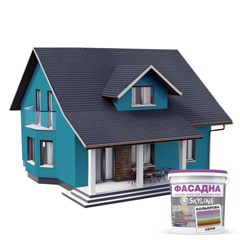 Фарба акрил-латексна фасадна Skyline 5 л 3040-B10G Морська хвиля (2487187452) - фото 3 Фарба акрил-латексна фасадна Skyline 5 л 3040-B10G Морська хвиля (2487187452) - фото 3